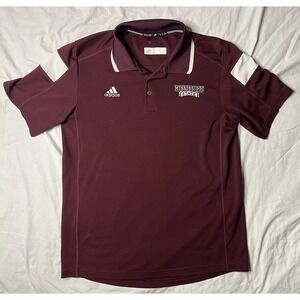 Adidas Mississippi State Bulldogs Polo Shirt Men's Medium Maroon Short Sleeve
